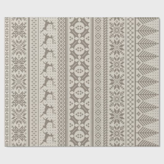 crème en bruine messing trui cadeaupapier (Vlak)