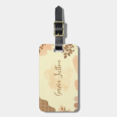 Crème en bruine stijlvol bagagelabel (Voorkant verticaal)