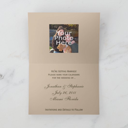 Crème en Cherry Blossom Sla de datum op Aankondiging (Binnen)