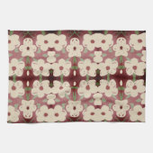  Crème en Cranberry Print Theedoek (Horizontaal)