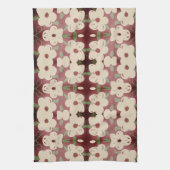  Crème en Cranberry Print Theedoek (Verticaal)