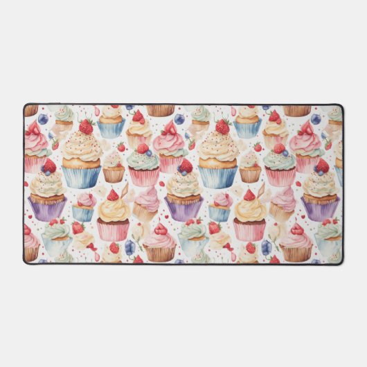 Crème en Cupcake Digitale Patronen Bureaumat (Voorkant)