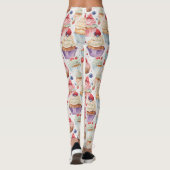 Crème en Cupcake Digitale Patronen Leggings (Achterkant)