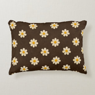 Crème en gele bloemen accent kussen