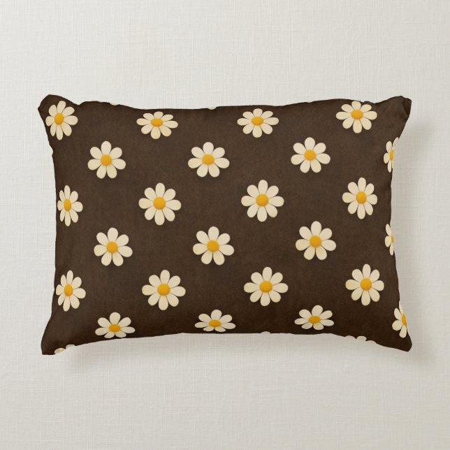 Crème en gele bloemen accent kussen (Voorkant)