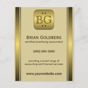 Crème en Gold Bord 4,5 x 5,6-inch accountant Flyer
