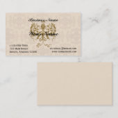 Crème en Gold Damask Visitekaartje (Voorkant / Achterkant)