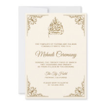 Crème en Gold Islamic Muslim Mehndi Ceremony