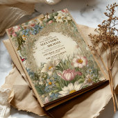 Crème en Goud Antiek Verguld Lijst Bruiloft Kaart