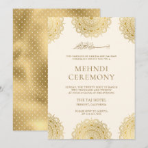 Crème en Goud Aziatisch Motief Moslim Mehndi Cerem