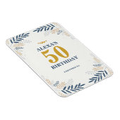 Crème en Goud Bloemen 50ste Verjaardagsfeest Magneet (Rechterzijde)