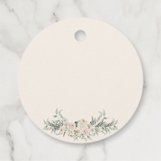 Crème en Goud Bloemen Islamitische Moslim Bruiloft Bedankjes Labels (Achterkant)