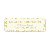 Crème en goud bruiloft retour adres label (Voorkant)