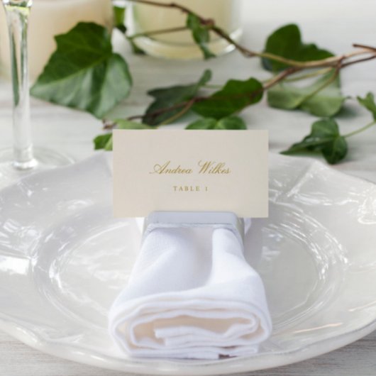 Crème en Goud Elegante Bruiloft Plaats Kaarten Pla