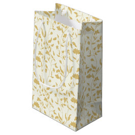 Crème en goud Floral Gift Bag Klein Cadeauzakje
