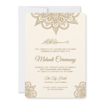 Crème en Goud Islamitische Moslim Mehndi Ceremonie