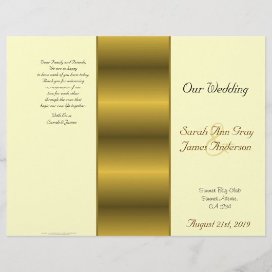 Crème en goud Joodse bruiloft (Voorkant)