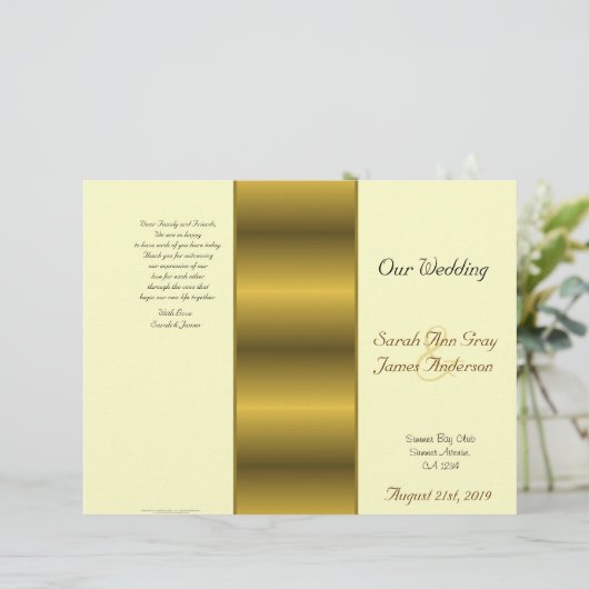 Crème en goud Joodse bruiloft (Staand voorkant)