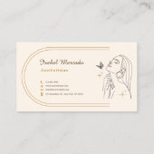 Crème en Goud Minimalistische Estheticus Visitekaartje (Achterkant)
