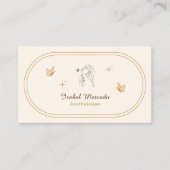 Crème en Goud Minimalistische Estheticus Visitekaartje (Voorkant)