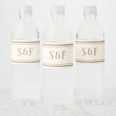 Crème en Goud Monogram Waterfles Etiket (Flessen)