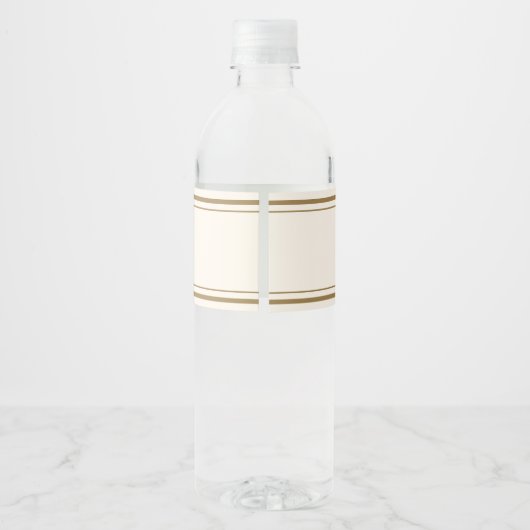 Crème en Goud Monogram Waterfles Etiket (Achterkant)