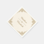 Crème en Goud  Trouwpapier Servet (Hoek)