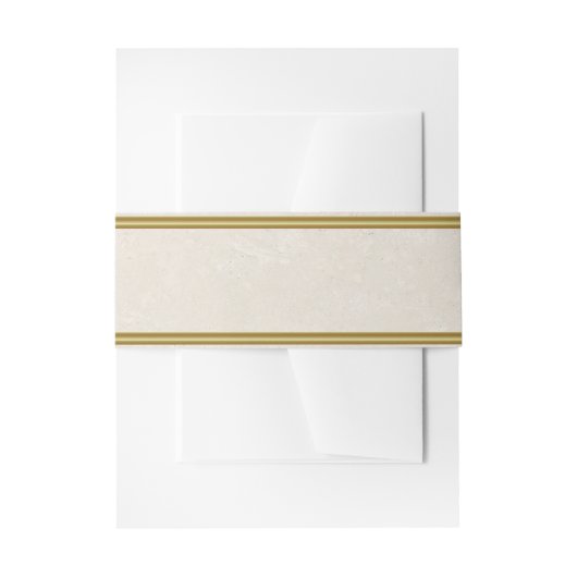 Crème en Goud Uitnodigingen Wikkel (Voorkant Voorbeeld)