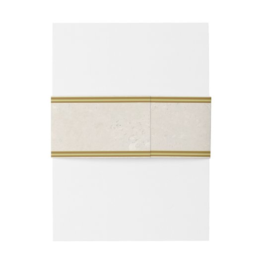 Crème en Goud Uitnodigingen Wikkel (Achterkant Voorbeeld)