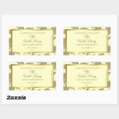 Crème en Gouden Bloemen Product Etiketten met Hart (Vel)