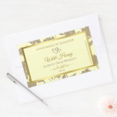Crème en Gouden Bloemen Product Etiketten met Hart (Envelop)