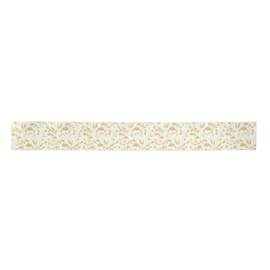 Crème en gouden bruiloft Bloemen Ribbon Satijnen Lint (Voorkant)