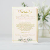 Crème en Gouden Bruiloft Details Behuizing Kaart (Staand voorkant)