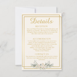 Crème en Gouden Bruiloft Details Behuizing Kaart