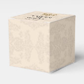 Crème en Gouden Damask Bruiloft Favor Box Bedankdoosjes (Voorkant Zijde)