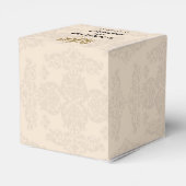 Crème en Gouden Damask Bruiloft Favor Box Bedankdoosjes (Achterkant)