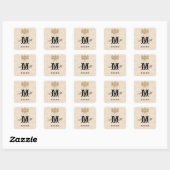 Crème en Gouden Damast Monogram Sticker (Vel)
