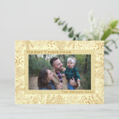 Crème en Gouden Foliage Kerstmis Kaart (Staand voorkant)