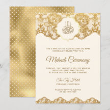 Crème en gouden folie kant islamitische mehndi cer