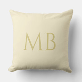 Creme en Gouden Naam initialen Monogram Kussen