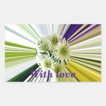 Crème en groen gestreepte abstracte bloem