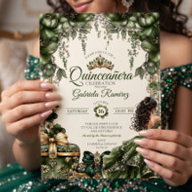 Crème en Groen Gouden Tiara Bloemstuk Quinceañera