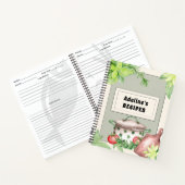 Crème en Groen Vulbaar Receptenboek Notitieboek (Binnen)