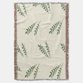 Crème en groene bladeren gooien deken (Voorkant Verticaal)