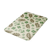 Crème en groene bloemen badmat (Gekanteld)