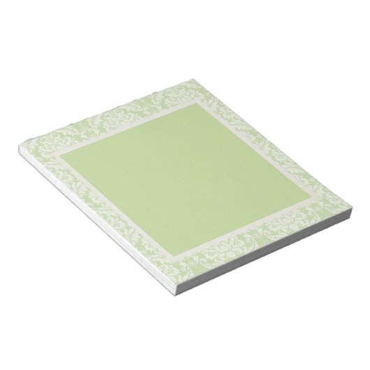 Crème en groene Damask Scheur Notitieblokken weg (Schuin)