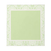 Crème en groene Damask Scheur Notitieblokken weg (Voorkant)
