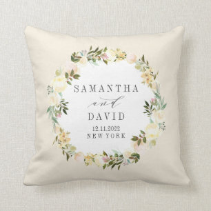 Crème en Ivoor   Bruiloft gepersonaliseerde aanden Kussen