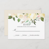 Crème en Ivoor | Klassieke lente BRUILOFT RSVP (Voorkant / Achterkant)
