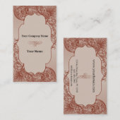  crème en kaneel Filigree Scroll Visitekaartje (Voorkant / Achterkant)
